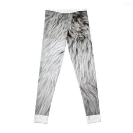 Active Pants Close-up Of Grey Faux Fur Leggings Women's Push Up Sport Women