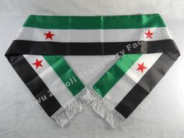 Banner Flags Factory Supply Stock Scarf Printing Satin Free Syria Flag Scarf 120X12CM Scarves 230714