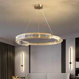 Pendant Lamps Chandeliers Golden Luxury Crystal Living Room Bedroom Led Dining Loft Decor Lamp Lights