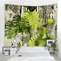 Tapestries Mandala Boho Wall Decor Tapestry Home Decor Tapestry Tropical Rainforest Plant Background Decorative Tapestry