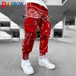 Men's Pants Rainbowtouches Cargo Pants 2022 New Sweatpants Mens Pants Zip Pocket Men Pants Bandana Pattern Fabric Running Men's Trousers J230714