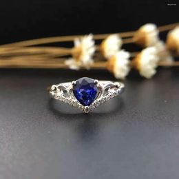 Cluster Rings 0.579ct 0.084ct 18K Gold Natural Sapphire Women Ring With Diamond Setting 2023 Fine Jewellery Wedding Band Engagement