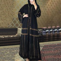Black Abaya Dubai Turkey Muslim Hijab Dress Caftan Marocain Arabe Islamic Kimono Femme Musulmane Djellaba S90172999