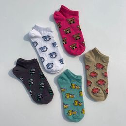 Women Socks Cartoon Woman Kawaii Short Sock Cotton Sox White Thin Sporting Spring Summer Classic Lady Calcetines Hombre