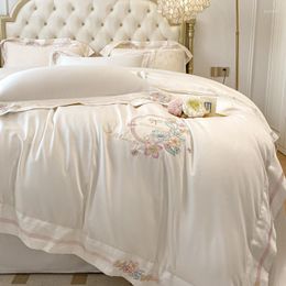 Bedding Sets Egyptian Cotton Set Luxury Superior 200S Long-staple Flower Embroidery Duvet Cover Bed Sheets And Pillowcases