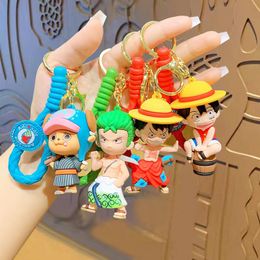 Fashion blogger designer Jewellery Cute Cartoon anime pirate king keychain mobile phone Keychains Lanyards KeyRings wholesale YS115