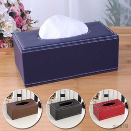 Tissue Boxes Napkins PU Tissue Box Rectangle Paper Towel Holder Desktop Napkin Storage Container Kitchen Tissue Tray For Home Office R230714