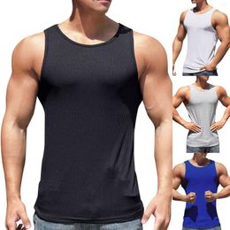 Men's Tank Tops Fashion Spring And Summer Casual Sleeveless O Neck Printed Raglan Style Top Undershirt