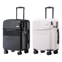 Suitcases Carry On Luggage With Wheels Easy Access USB Charging Port Front Zipper Pocket Suitcase For Trips Business Travel