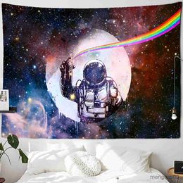 Tapestries Dome Cameras Galaxy Astronaut Tapestry Cosmic Space Wall Hanging Psychedelic Witchcraft Boho Home Background Living Room Decor R230714