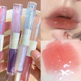 Lip Gloss Transparent Crystal Jelly Lipgloss Shiny Clear Mirror Moisturising Glitter Liquid Lipstick Oil Double-end Tint