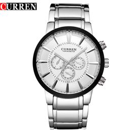 CURREN watch Retro Design Fashion Full Steel Quartz Male Clock NEW Mens Sports Wrist Watches Dropship Relogio Masculino Reloj Homb301V