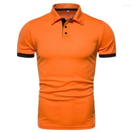 Men's Polos Men Short Sleeve Button Up Black Stripe Polo Shirt Plus Size Boys Summer Formal Office Wear Orange Shirts Baseball Uniform 3xl