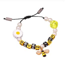 Charm Bracelets Hip Hop Bee Bracelet Punk Personality Pendant Retro Pearl Letter Dice Little Daisy For Men Women Girl Jewelry#Y