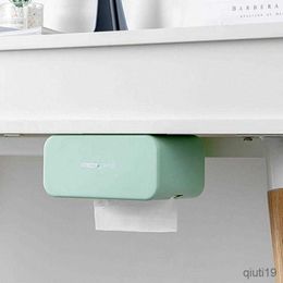 Tissue Boxes Napkins Wall Mounted Adhesive Tissue Box Napkin Holder Desktop Tray Bathroom Paper Towel Storage Box Kitchen Napkin Container Organiser R230714