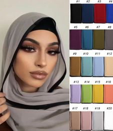 Scarves Fashion Pleated Bubble Chiffon Instant Hijabs Plain Shawls Scarf Lady High Quality Soft Thick Muslim Wraps Foulard 180 72Cm