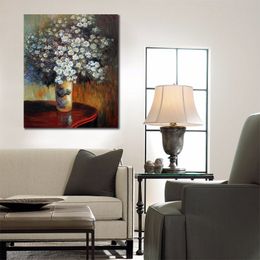 Canvas Art Hand Painted Oil Paintings of Claude Monet Asters Garden Landscape Artwork for Restaurant Decor