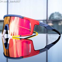 Sunglasses SCVCN Brand Photochromism Bicycle Glasses UV400 Polarised Men's MTB Bicycle Sunglasses Outdoor Sports Running Glasses HD Lens Z230719