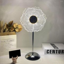 Table Lamps Acrylic Sunflower Night Light USB Plug-in 6W Atmosphere 3 Colours Dimmable Lighting Ornaments Christmast Gift For Bedroom