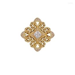 Brooches Baroque Vintage Style Rhinestone Brooch Pins Emerald Crystal Rhinestones Collar Shirt Pin Accessories For Women
