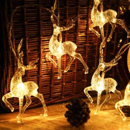 Deer LED String Light Battery Operated 10LED 20LED Reindeer Indoor Decoration for Home Holiday Festivals Outdoor Xmas Party225E