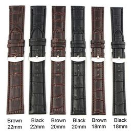 Whole-2015 High Quality Soft Sweatband Genuine Leather Strap Steel Buckle Wrist Watch Band 18mm 20mm 22mm P562747