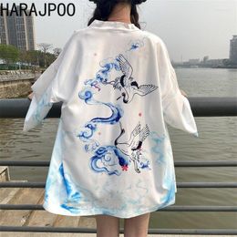 Women's Jackets Harajpoo Chinese Style Street Loose Fitting Sun Protection Clothing 2023 Women Summer Graffiti Print Improved Travel Thin