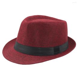 Wide Brim Hats Linen Men Summer Sun Solid Cool Cowboy Hat Outdoor Male Fisherman Jazz Riding Caps Protection Gorros