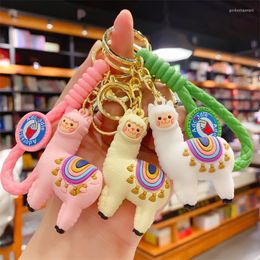 Keychains Creative Alpaca Keychain Cute Animal Silicone Pendant Men And Women Backpack Car Decorative Jewellery Gift Access