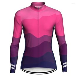 Racing Jackets Women Style Cycling Jerseys Long Sleeve Shirts Bicycle Polyester Breathable Mtb Bike Wear Triathlon Sport