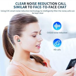 hones Bluetooth V 5.0 Earbuds Microphone Sport LED Digital Power Display Headset Noise Reduction Fingerprint Touch Headphones for Cell YU99