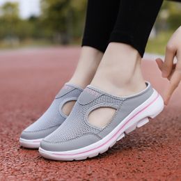 Slippers Summer Women Slippers Breathable Mesh Casual Flat Shoes Outdoor Home Lightweigh Solid Slip On Couple Shoes Walking Sport Sandals 230713