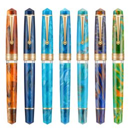Fountain Pens Asvine P20 Piston Filling Pen Acrylic Beautiful Patterns EF F M Nib with Golden Clip Smooth Writing Office Gift 230713