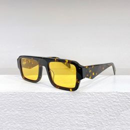 Square Sunglasses Tortoise/Yellow Lens Mens Summer Sunnies gafas de sol Sonnenbrille UV400 Eye Wear with Box