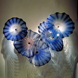 Art Flower cluster Lamp Coloured Blown Glass Wall Plates for Decoration 10pcs lot255L