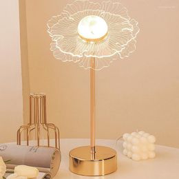 Table Lamps Modern Acrylic LED Lamp Gold Butterfly Desk El Art Decor Light Living Room Bedside Night Lights