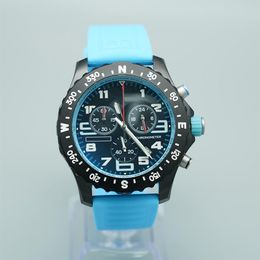 Men's Watch Japan Quartz Endurance Pro Avenger Chronograph 44mm Watches Blue Rubber 1884 Men Watches Hardex Glass Wristwatche280u