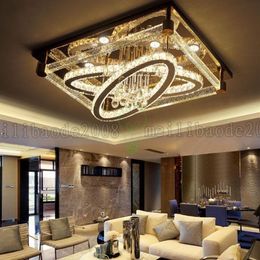 BE50 Simple Modern Creative Rectangular Ceiling Light Oval LED Crystal Lamps Living Room Restaurant Bedroom el Ceiling Lights L260B