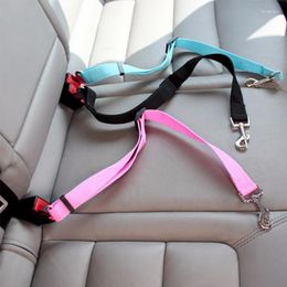 Dog Collars 1pc Nylon Pets Puppy Seat Lead Leash Harness Vehicle Seatbelt Pet Supplies Travel Clip Adjustable Safety Belt