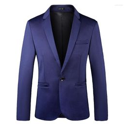 Men's Suits Brand Clothing Men Blazer Fashion Pure Color Spring Autumn Suit Jacket Business Casual Style Male Formal Blazers S-4XL