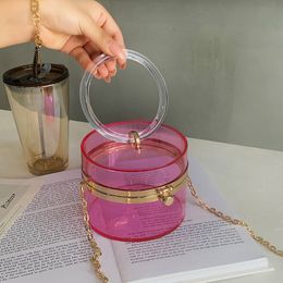 Evening Bags Summer Transparent Acrylic Round Party Clutch Bag For Women Female Purses And Handbags Mini Shoulder Crossbody l230714