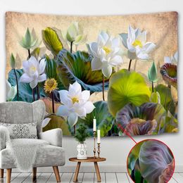 Tapestries Beautiful plant palm leaf home decoration art tapestry scene wall hanging Posmian room decoration