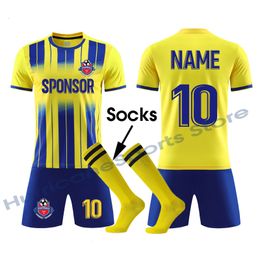 Other Sporting Goods Kids Men Soccer Jersey Set Uniforms Kits Football Custom Adult Tracksuit Shirt Shorts Socks Suit Uniform 230713