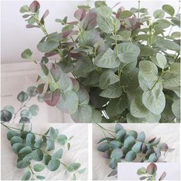 Decorative Flowers Wreaths Party Supplies Floral Arrangement Lifelike Greenery Plants Silk Foliage Home Decoration Artificial Euca Dhbeo