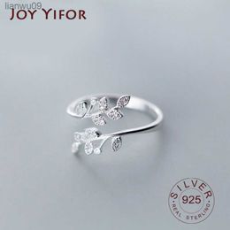 925 Sterling Silver Korean Zircon Leaf Shape Ring Female Index Finger Retro Fashion Handmade Jewelry Couple Gift L230704