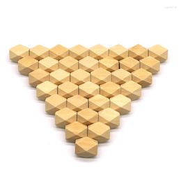 Beads 1 Pack Natural Colour 10-20mm Wood Unfinished Faceted Geometric Octagonal Wooded Loose Spacer For DIY Jewellery Crafts