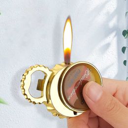 2021 New Multifunctional Beer Bottle Opener No Gas Lighter Metal Funny Open Flame Unusual Lighters Creative Cool Gadgets for Men ITTY