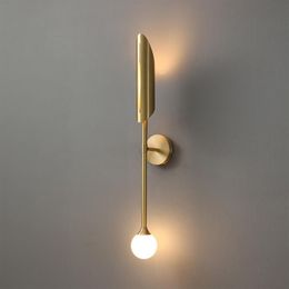 Nordic Copper LED Wall Light Living Room Modern Sconce Wall Light Bedroom Decoration Wall lights Fixture Home Indoor313f