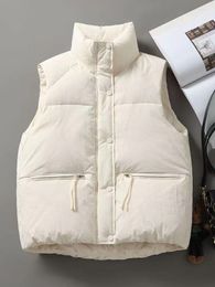 Women's Vests 2023 Fashion Cotton Padded Outerwear Vest Tank Top Down Coat Sleeveless Women Loose Plus Size Puffer Jacket For Female