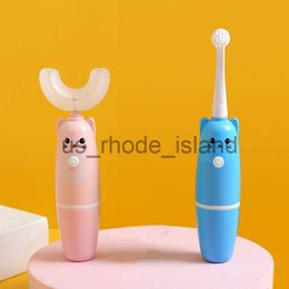 Other Baby Feeding Children's Electric Toothbrush Fully Automatic U-shaped Electric Toothbrush Mouth-mounted Teeth Bush For Children Kids Electr x0714